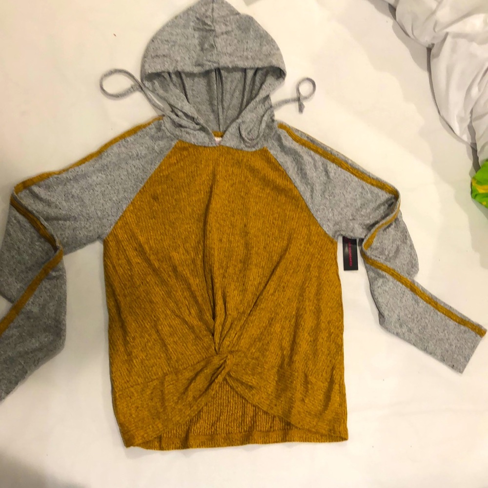 No Boundaries Brushed Ribbed Hooded Top